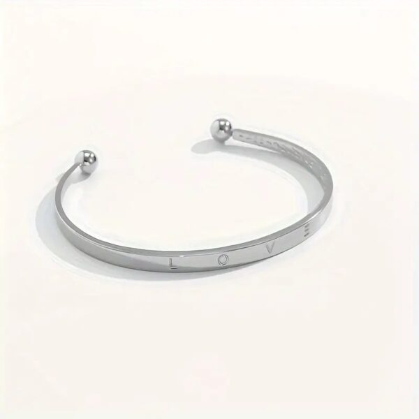 Adjustable Love Letter Cuff Bracelet- SILVER