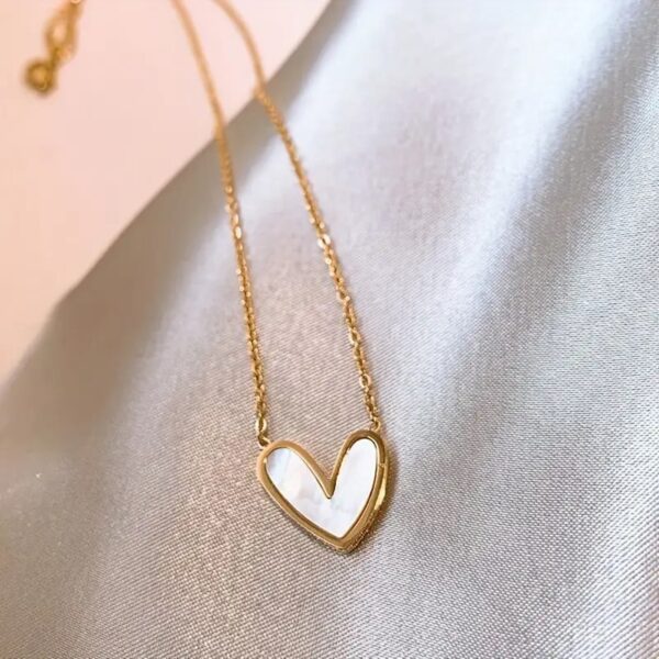 Sweet Heart Pendant Necklace Stainless Steel Jewelry 18K Gold Plated